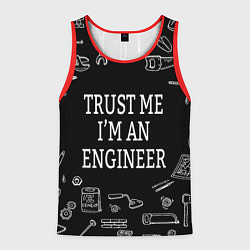 Майка-безрукавка мужская Строитель 13, цвет: 3D-красный