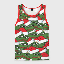 Майка-безрукавка мужская Sad frog new year, цвет: 3D-красный