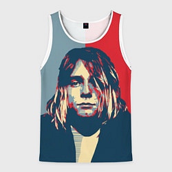 Майка-безрукавка мужская Kurt Cobain, цвет: 3D-белый