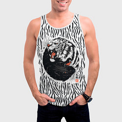 Майка-безрукавка мужская Yin Yang Tigers, цвет: 3D-белый — фото 2