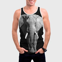 Майка-безрукавка мужская Старый слон, цвет: 3D-белый — фото 2