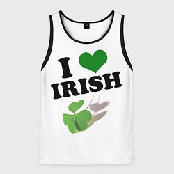 Майка-безрукавка мужская Ireland, I love Irish, цвет: 3D-черный