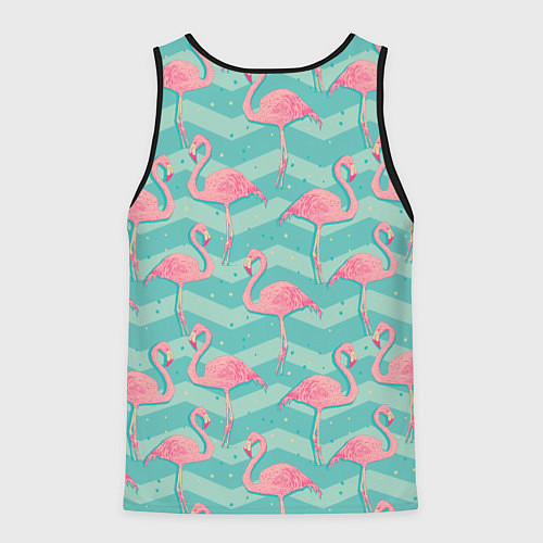 Мужская майка без рукавов Flamingo Pattern / 3D-Черный – фото 2