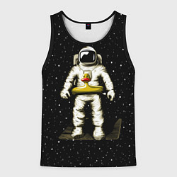 Майка-безрукавка мужская Космонавт с уточкой, цвет: 3D-черный