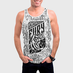 Майка-безрукавка мужская Fury Tiger, цвет: 3D-белый — фото 2