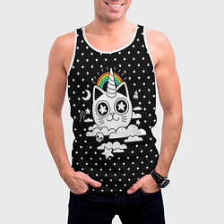 Майка-безрукавка мужская Магический котик, цвет: 3D-белый — фото 2