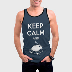 Майка-безрукавка мужская Keep Calm & Zzz, цвет: 3D-черный — фото 2