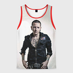 Майка-безрукавка мужская Честер Беннингтон, цвет: 3D-красный