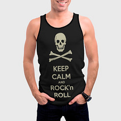 Майка-безрукавка мужская Keep Calm & Rock'n'Roll, цвет: 3D-черный — фото 2