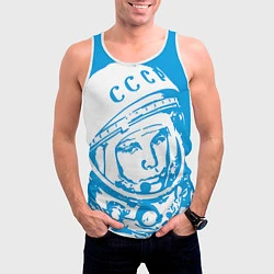 Майка-безрукавка мужская Гагарин: CCCP, цвет: 3D-белый — фото 2