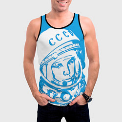 Майка-безрукавка мужская Гагарин: CCCP, цвет: 3D-черный — фото 2