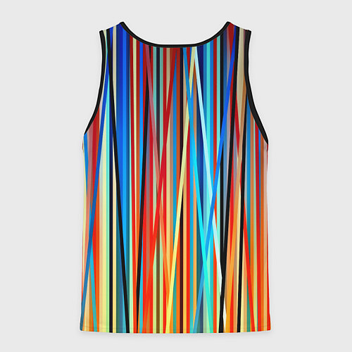 Мужская майка без рукавов Colored stripes / 3D-Черный – фото 2