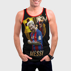 Майка-безрукавка мужская Messi Star, цвет: 3D-красный — фото 2