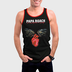 Майка-безрукавка мужская Paparoach: Angel heart, цвет: 3D-красный — фото 2