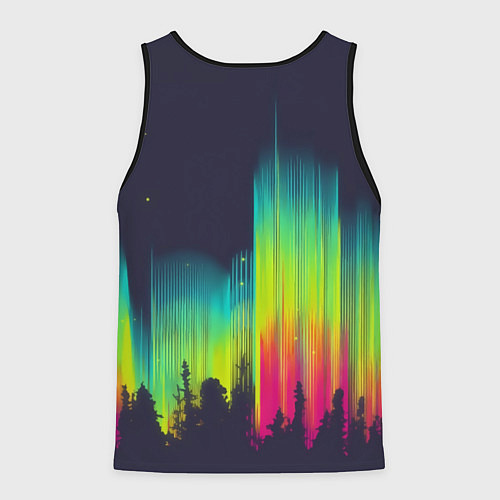 Мужская майка без рукавов Северное сияние / 3D-Черный – фото 2