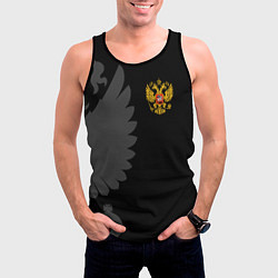 Майка-безрукавка мужская Russia - Black collection, цвет: 3D-черный — фото 2