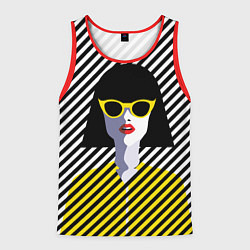 Майка-безрукавка мужская Pop art girl, цвет: 3D-красный