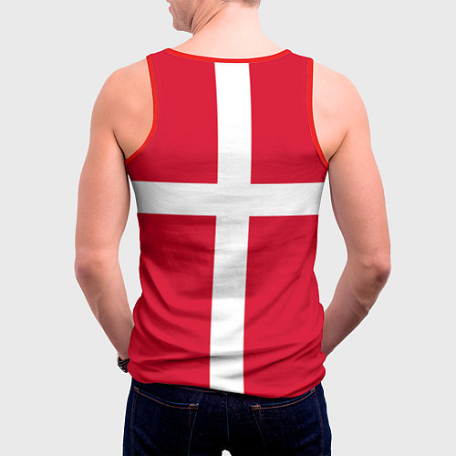 Мужская майка без рукавов Флаг Дании / 3D-Красный – фото 4