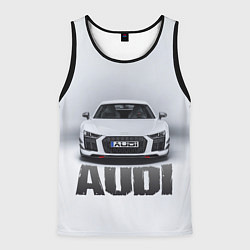 Майка-безрукавка мужская Audi серебро, цвет: 3D-черный