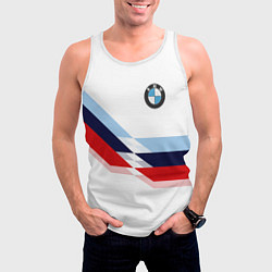 Майка-безрукавка мужская BMW БМВ WHITE, цвет: 3D-белый — фото 2