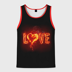Майка-безрукавка мужская Love & Flame, цвет: 3D-красный
