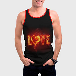 Майка-безрукавка мужская Love & Flame, цвет: 3D-красный — фото 2