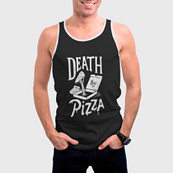Майка-безрукавка мужская Death By Pizza, цвет: 3D-белый — фото 2
