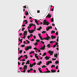 Майка-безрукавка мужская Розовый леопард, цвет: 3D-белый