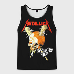 Майка-безрукавка мужская Metallica - orange skull, цвет: 3D-черный