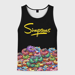 Майка-безрукавка мужская Simpsons Donuts, цвет: 3D-черный