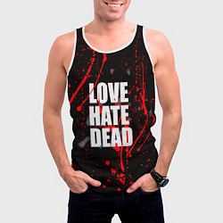 Майка-безрукавка мужская Love Hate Dead, цвет: 3D-белый — фото 2