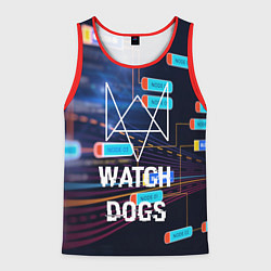 Майка-безрукавка мужская Watch Dogs, цвет: 3D-красный