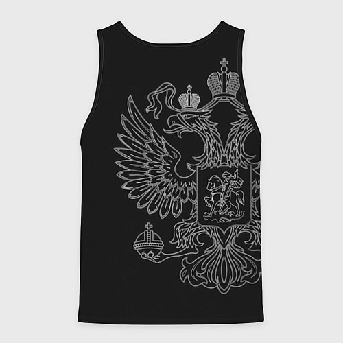 Мужская майка без рукавов ГНК: герб РФ / 3D-Черный – фото 2