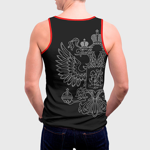 Мужская майка без рукавов ВКС: герб РФ / 3D-Красный – фото 4