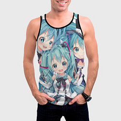 Майка-безрукавка мужская Hatsune Miku, цвет: 3D-черный — фото 2