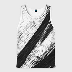 Майка-безрукавка мужская Белый и черный, цвет: 3D-белый