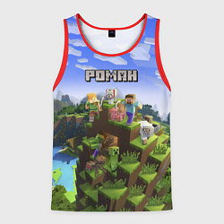 Майка-безрукавка мужская Майнкрафт: Роман, цвет: 3D-красный