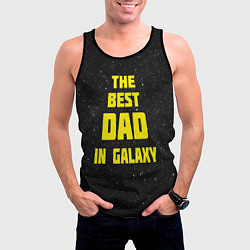 Майка-безрукавка мужская The Best Dad in Galaxy, цвет: 3D-черный — фото 2