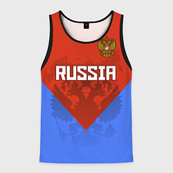 Майка-безрукавка мужская Russia Red & Blue, цвет: 3D-черный
