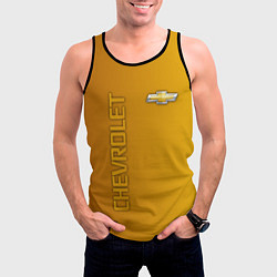 Майка-безрукавка мужская Chevrolet желтый градиент, цвет: 3D-черный — фото 2