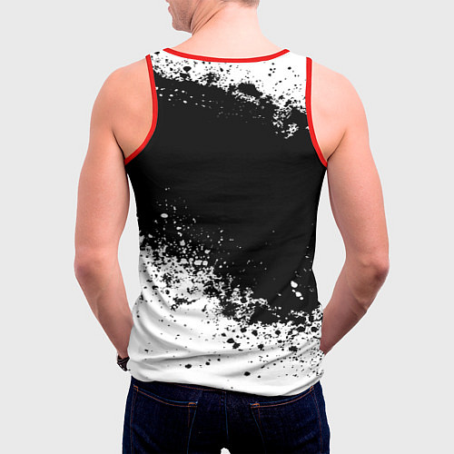 Мужская майка без рукавов Volkswagen: Black Spray / 3D-Красный – фото 4