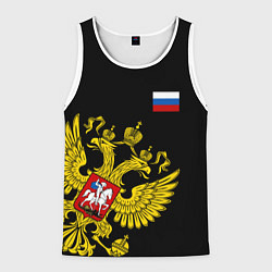 Майка-безрукавка мужская Флаг и Герб России, цвет: 3D-белый