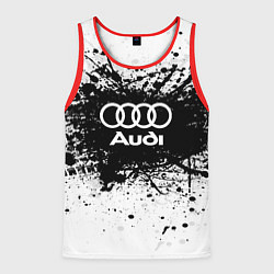 Майка-безрукавка мужская Audi: Black Spray, цвет: 3D-красный