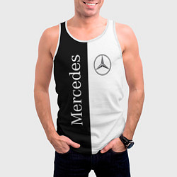 Майка-безрукавка мужская Mercedes B&W, цвет: 3D-белый — фото 2