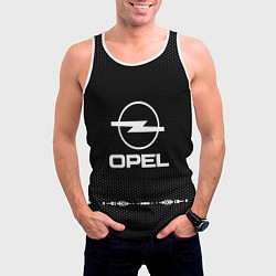 Майка-безрукавка мужская Opel: Black Abstract, цвет: 3D-белый — фото 2