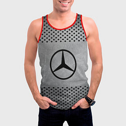 Майка-безрукавка мужская Mercedes-Benz: Hardened Steel, цвет: 3D-красный — фото 2