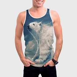Майка-безрукавка мужская Полярный медведь, цвет: 3D-белый — фото 2