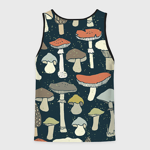Мужская майка без рукавов Грибной лес / 3D-Черный – фото 2