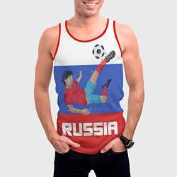 Майка-безрукавка мужская Russia Footballer, цвет: 3D-красный — фото 2