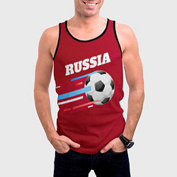 Майка-безрукавка мужская Russia Football, цвет: 3D-черный — фото 2